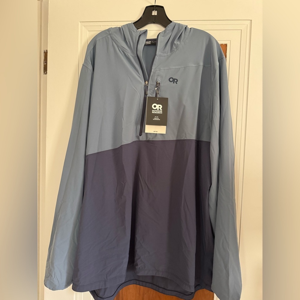 Outdoor Research Light and Dark Blue Windbreaker